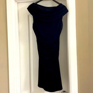 Spense black fitted ruched dress